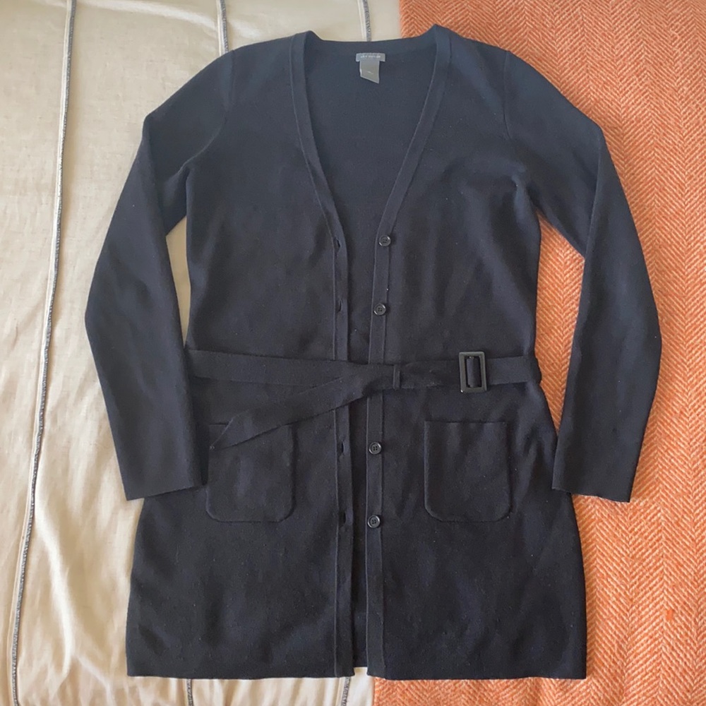 Ann Taylor Belted Button Up Cardigan